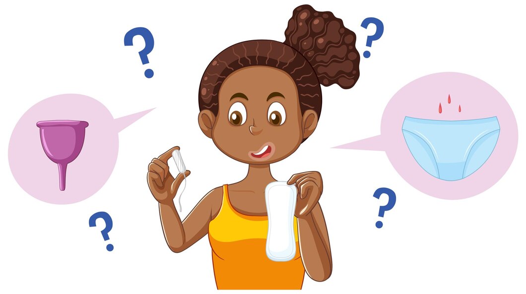 puberty-girl-choosing-sanitary-pads