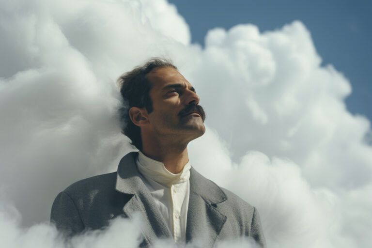 conceptual-scene-with-people-sky-surrounded-by-clouds-with-dreamy-feeling